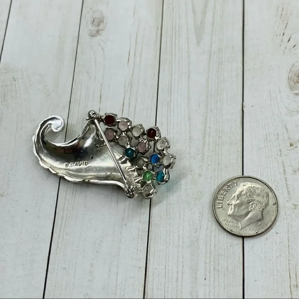 VTG B. David Cornucopia Brooch‎